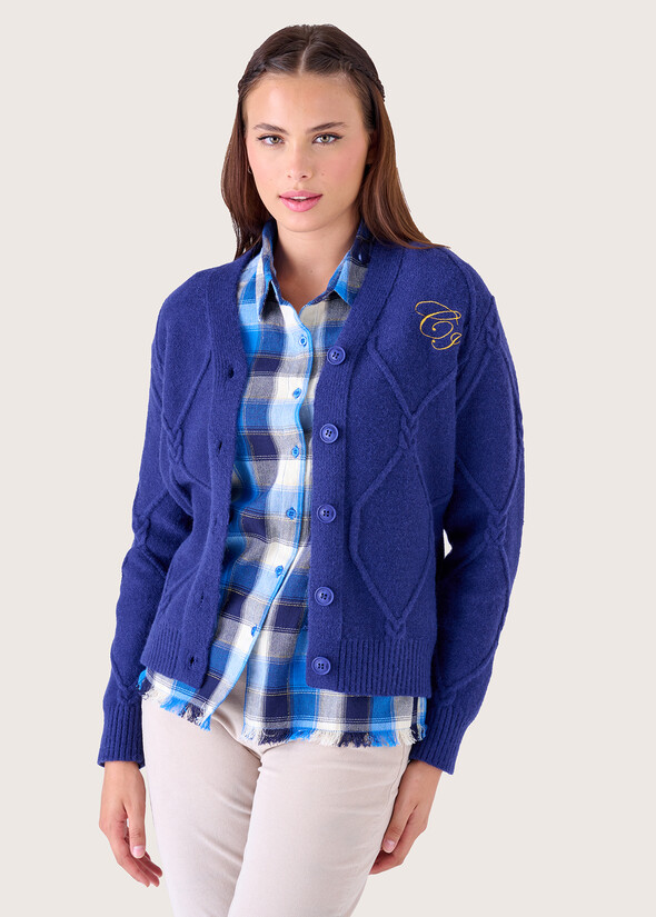 Cardigan Tancredi in misto viscosa BLU MEDIUM BLUE Donna null