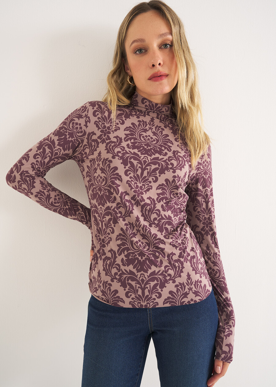 T-shirt Simona collo alto BLU MIDNIGHTROSA Donna , immagine n. 1