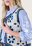 Tama crochet vest BLUE OLTREMARE  Woman image number 3