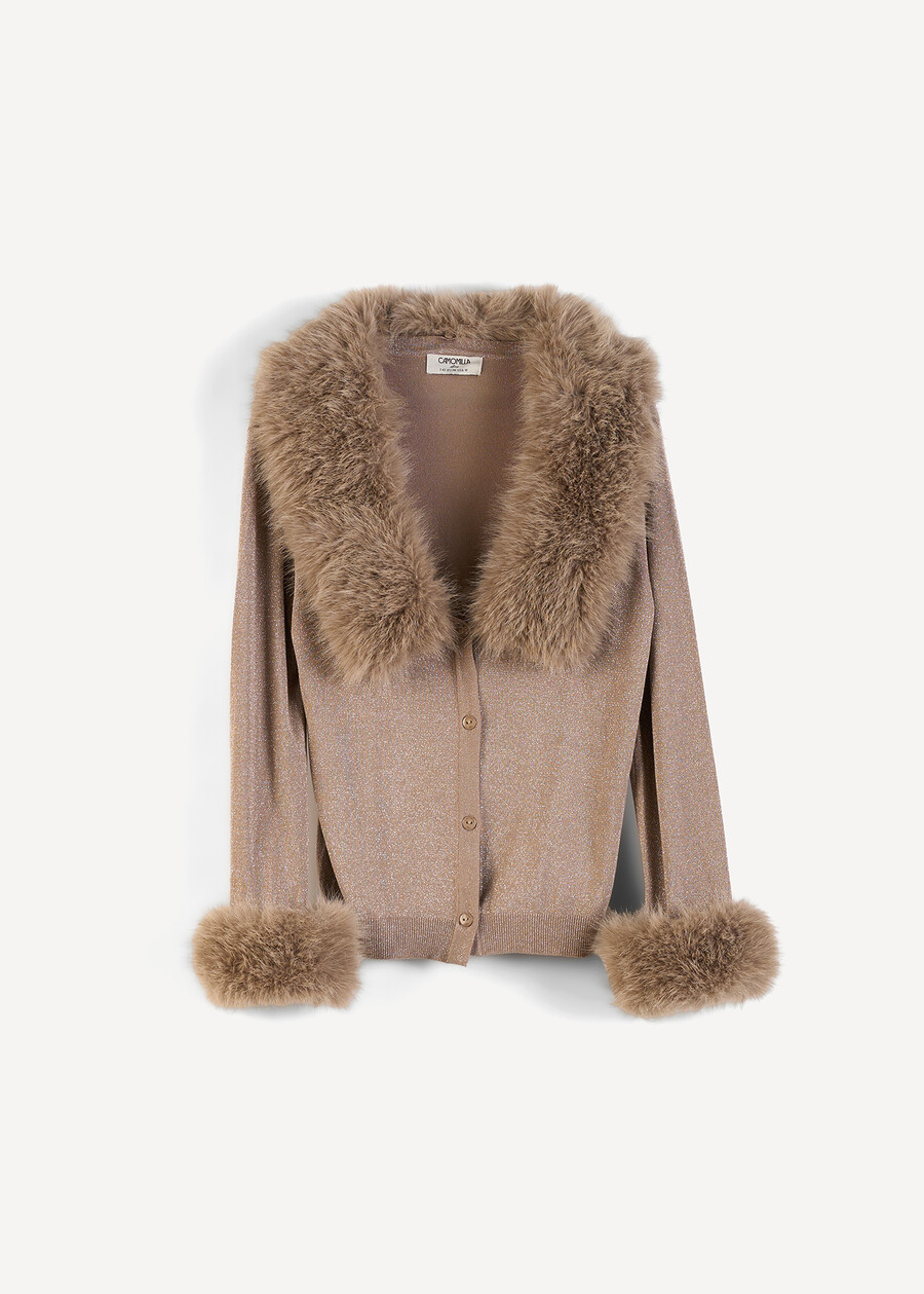 Colett cardigan with faux fur NERO BLACKGOLD Woman , image number 6
