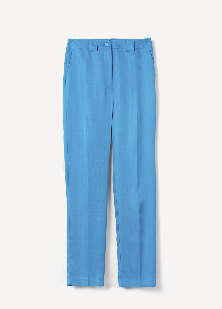 Alice-E linen e viscose trousers BLUMARRONE JAVABIANCO WHITEBLUE TURCHESE Woman , image number 7