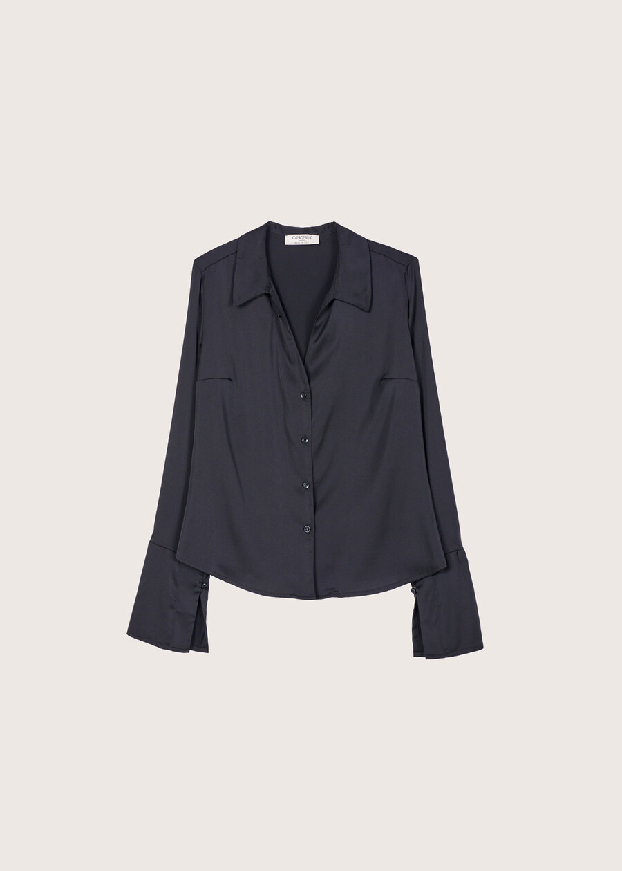 Camicia Camylla in satin NERO BLACKROSA BOUQUET Donna , immagine n. 4