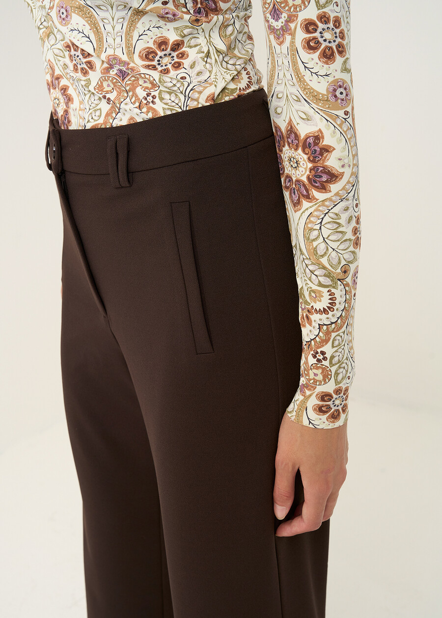 Giorgia pleated-texture trousers ROSSO BORDEAUXMARRONE Woman , image number 4