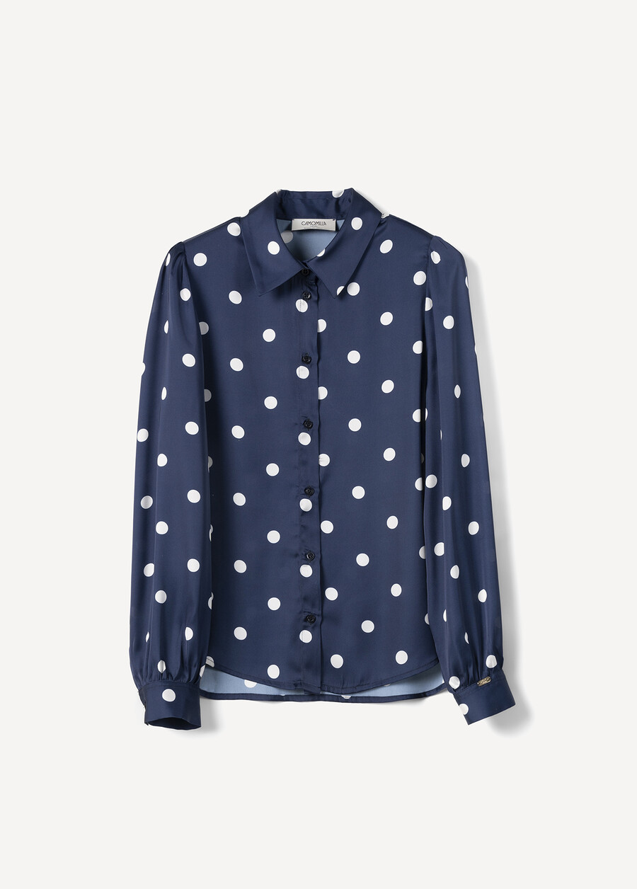 Camicia Alessia-T Pois Satinata BLU NAVY Donna , immagine n. 4