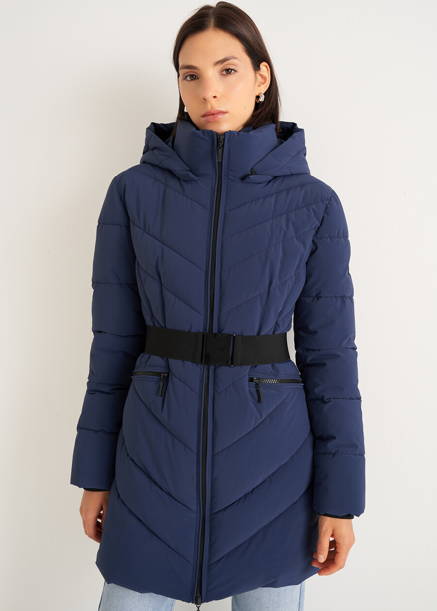 Piky padded jacket with belt BLU MIDNIGHTOYSBL Woman , image number 1