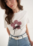 T-shirt Stozy Con Fiore BLU AVIONBEIGE LATTE Donna immagine n. 3