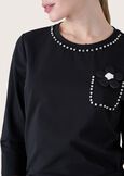 Shimmy cotton t-shirt NERO BLACK Woman image number 2