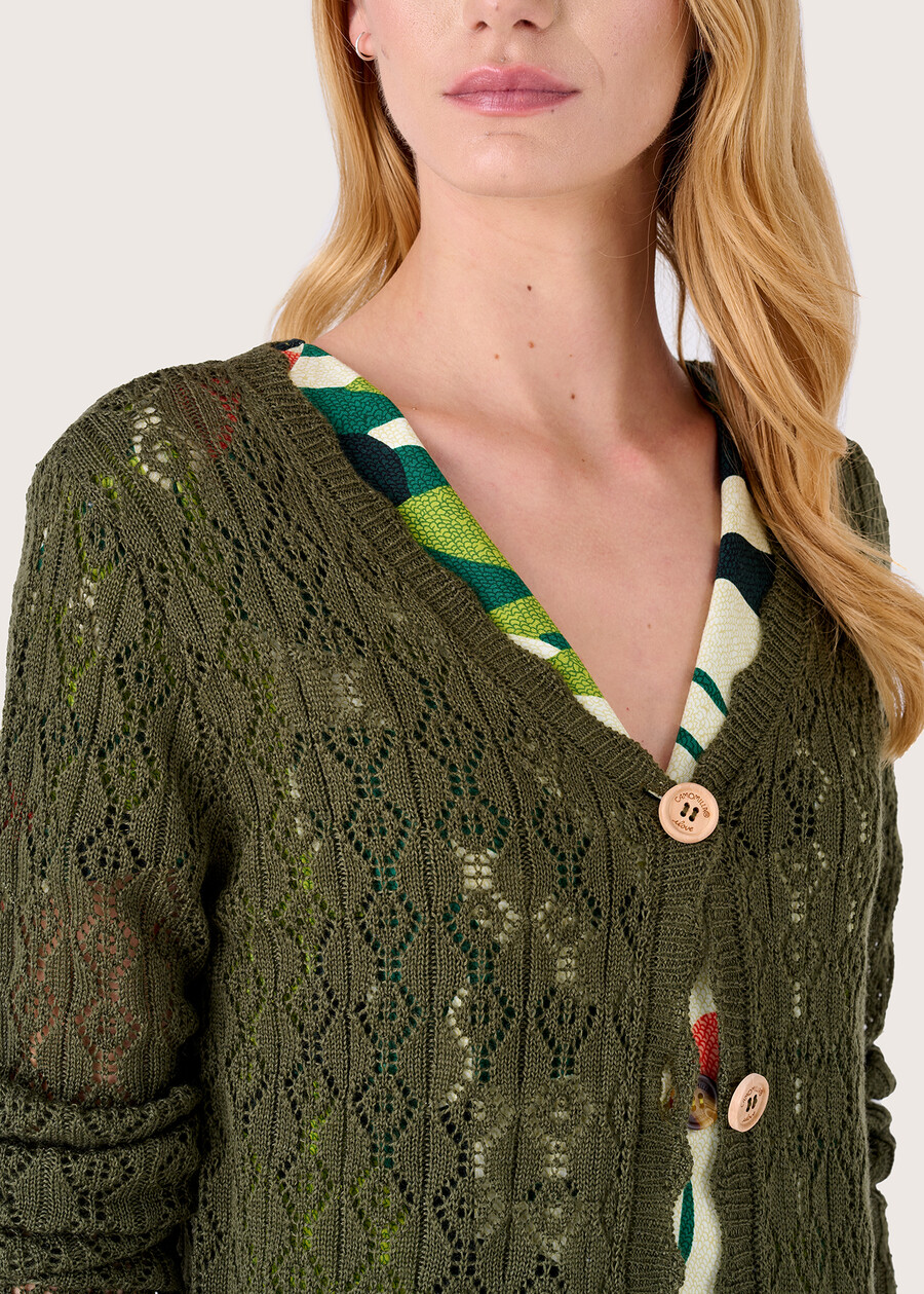 Clark openwork cardigan VERDE TIMO Woman , image number 2