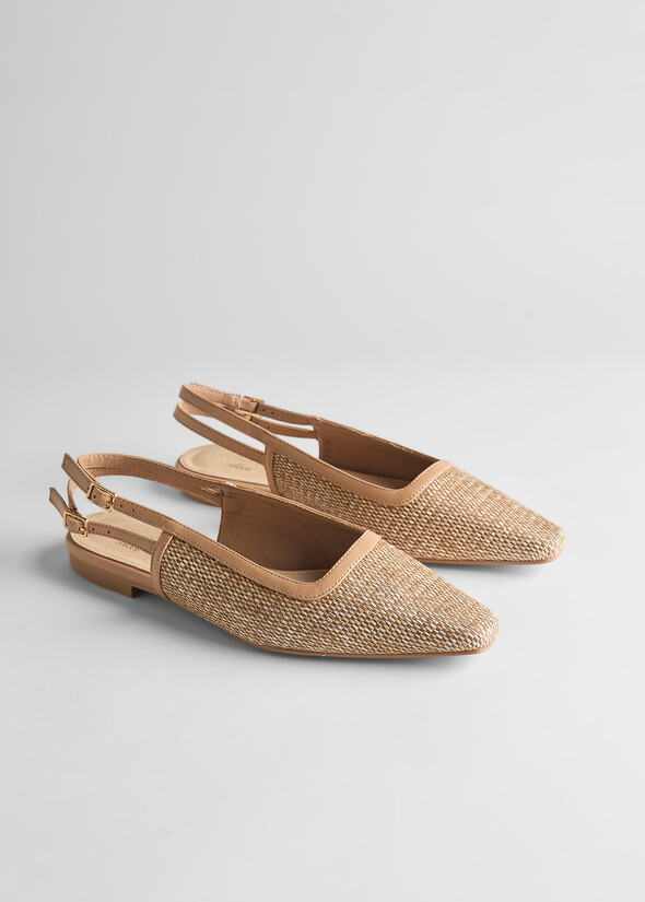 Slingback Samoa tessuto stuoia BEIGE DOESKIN Donna null