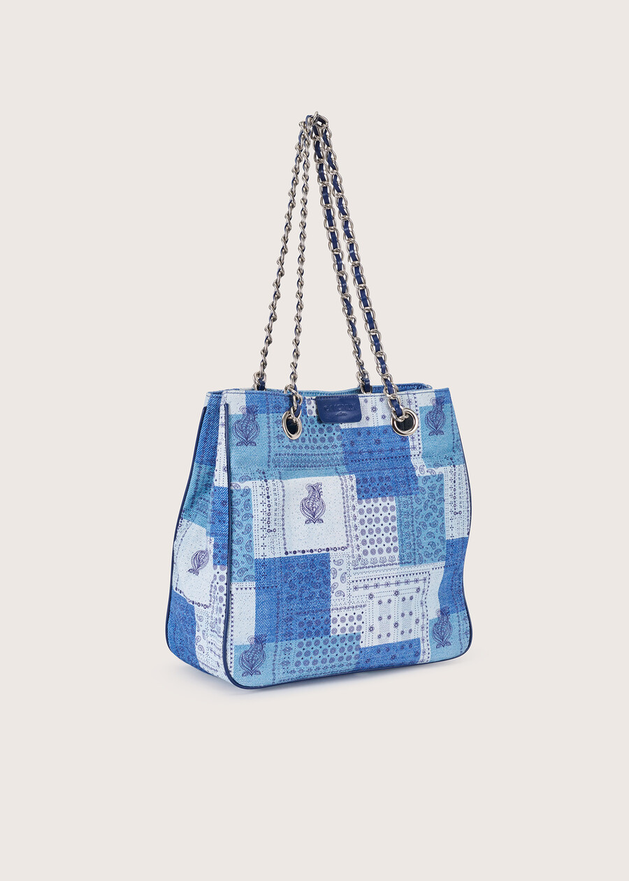 Benim patchwork-effect bag BLU AVION Woman , image number 2