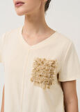 Sallie T-shirt with lurex pocket BEIGE Woman image number 2