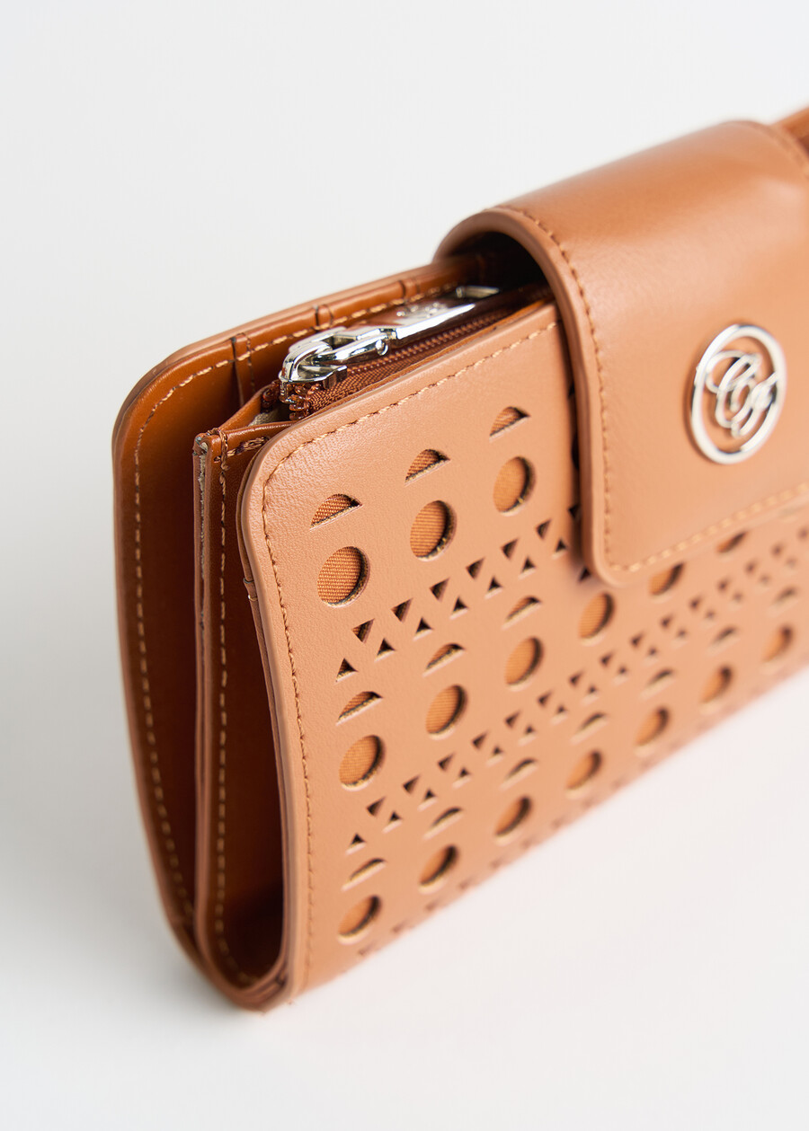 Path-A perforated faux leather wallet MARRONE Woman , image number 3