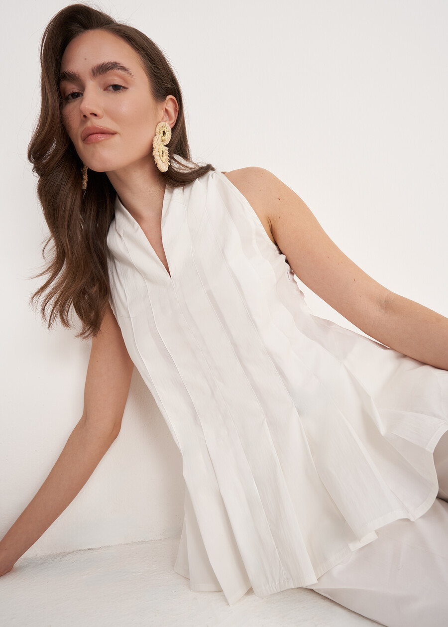 Top Tiziano Con Scollo Americano BIANCO WHITE Donna , immagine n. 1