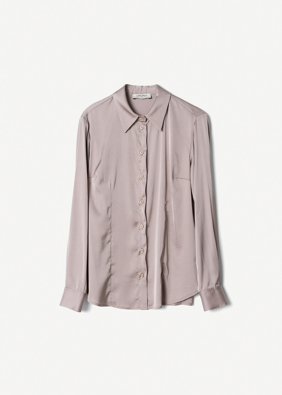Alessia-B satin shirt BEIGE MOUSSE Woman , image number 4