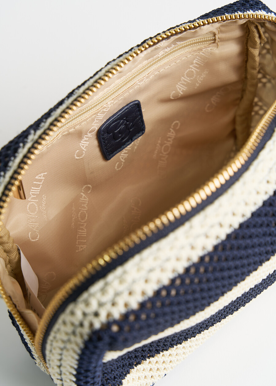 Bondy striped mesh beauty bag MARRONEBLU BLUE Woman , image number 2