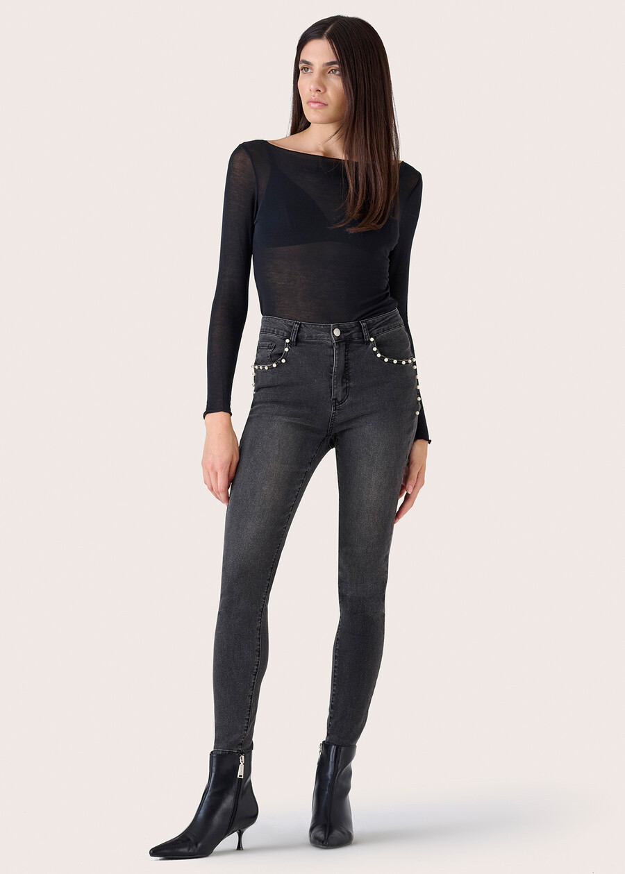 Pantalone Kate in denim di cotone GRIGIO DARK GREY Donna , immagine n. 1
