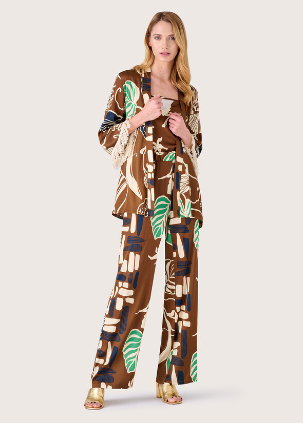 Pantalone Cara con stampa giapponese MARRONE CACAO Donna null
