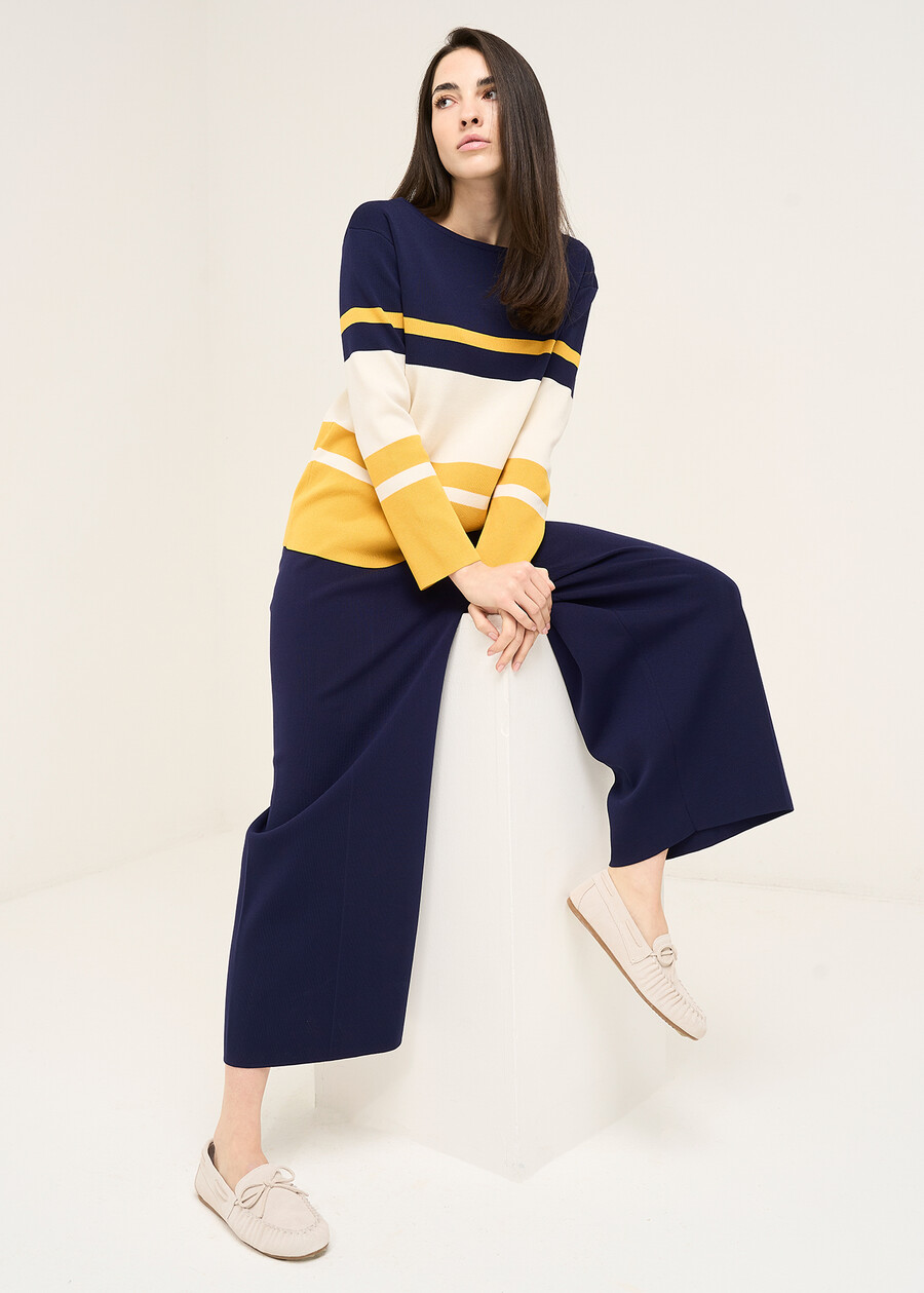 Melanie boat-neck knit sweater BLU Woman , image number 4