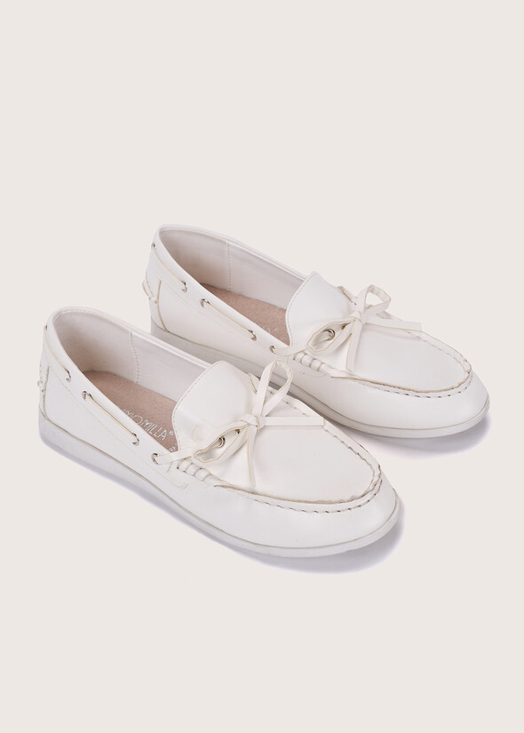 Sabina eco-leather low moccasin BIANCO Woman null
