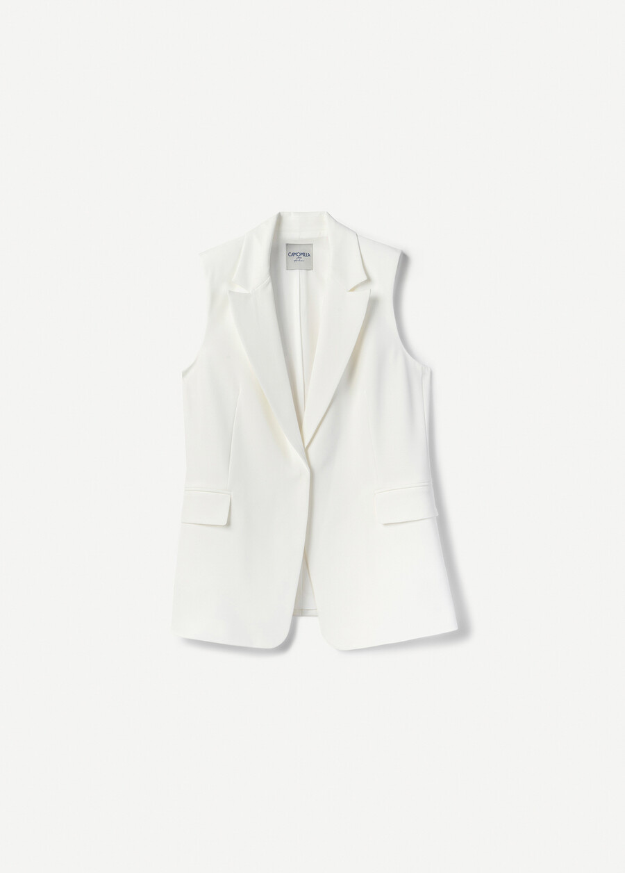 Gilet Gile Monopetto Con Tasche BIANCO WHITENERO BLACK Donna , immagine n. 5