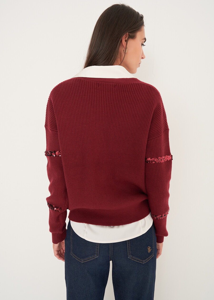 Clod sequin cardigan ROSSO CHIANTI Woman , image number 3