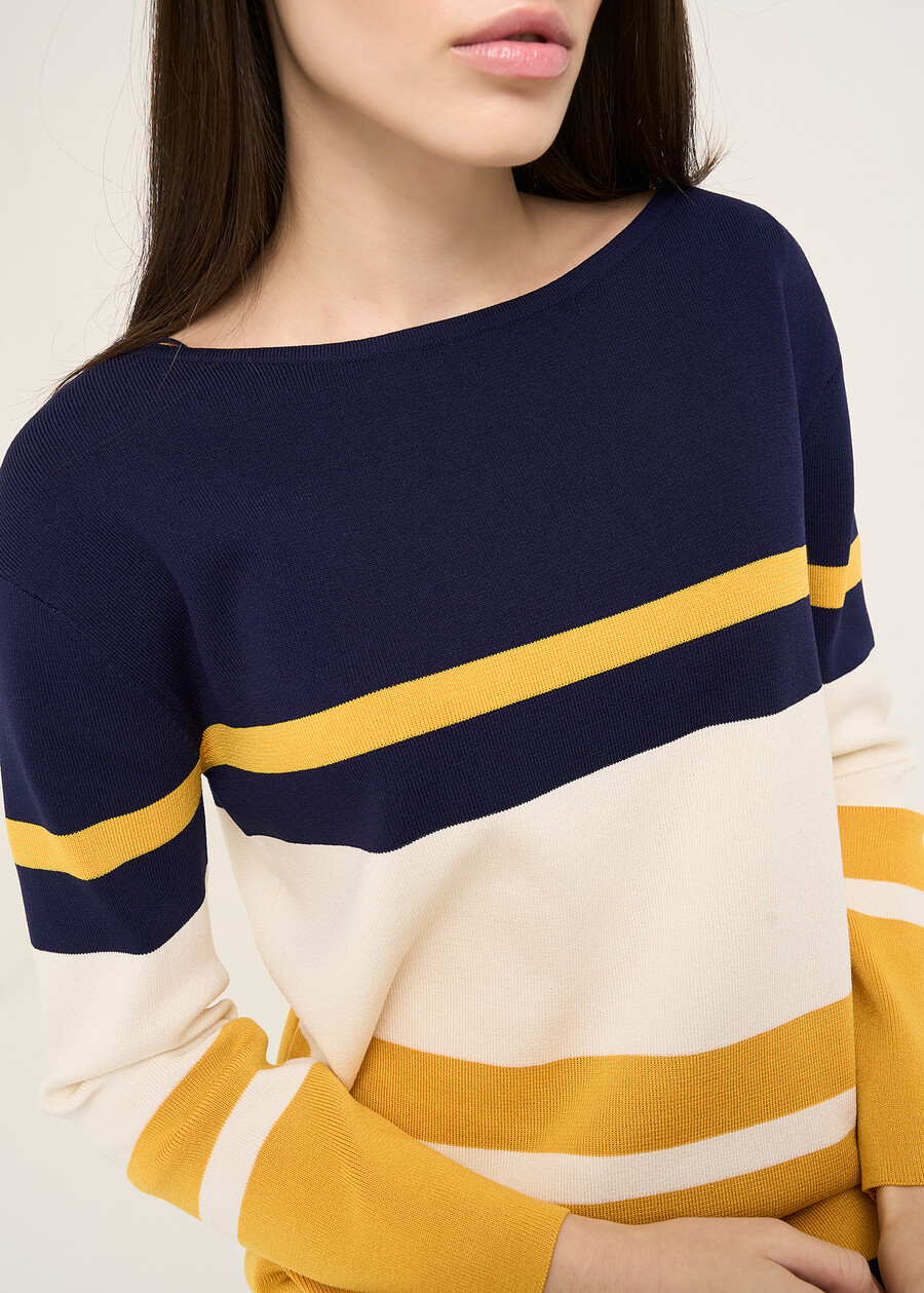 Melanie boat neck knit BLU Woman , image number 2