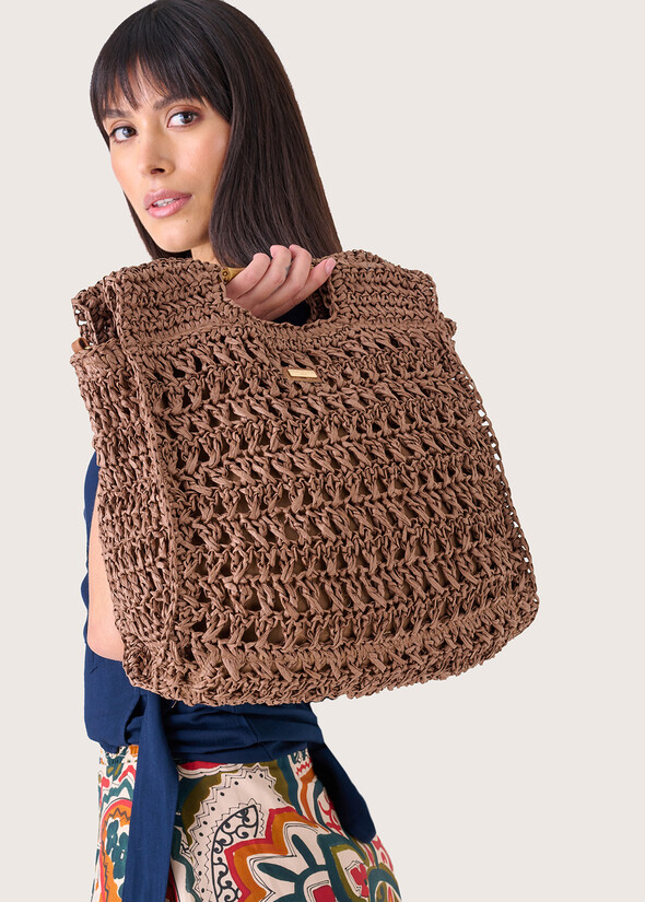 Borsa a sacca Barilia in paglia BLU AVIONMARRONE MOKA Donna null