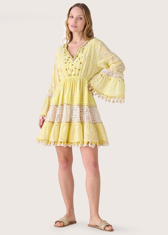 Abito corto 100% cotone GIALLO BANANA Donna null