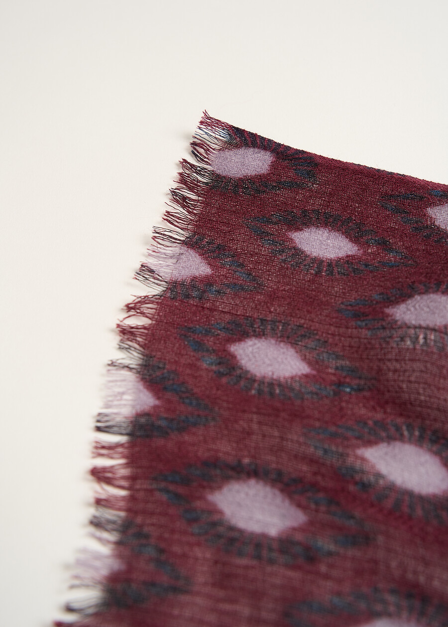 Salley patterned wool scarf ROSSO BORDEAUX Woman , image number 3