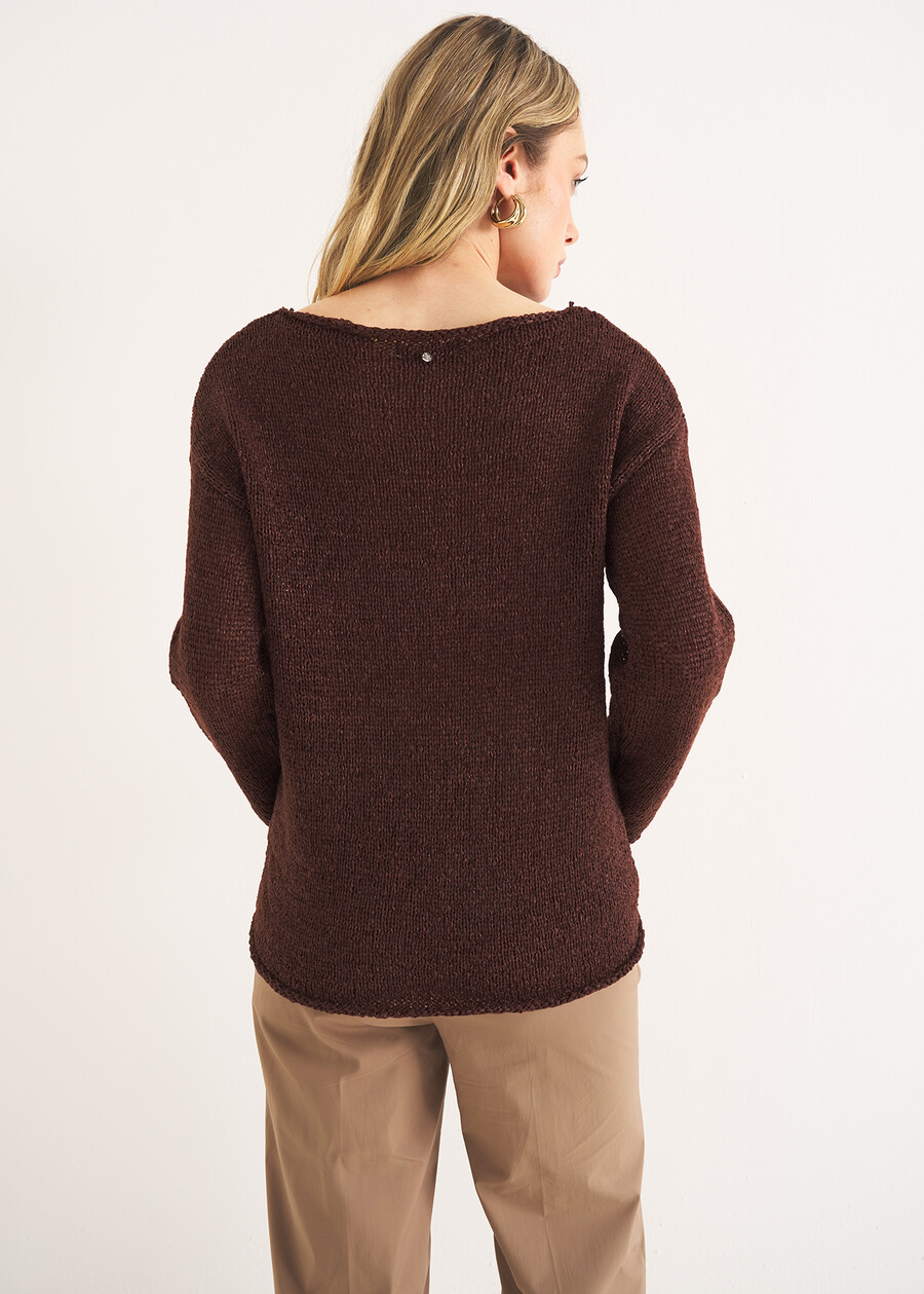 Mia oversized knit top MARRONE CAFFECELESTE FIORDALISO Woman , image number 3