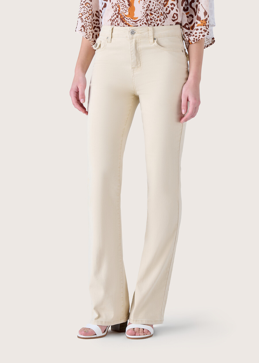 Condy flared trousers BEIGE NARCISOBLU MEDIUM BLUE Woman , image number 2