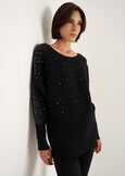 Marlena sweater with all-over rhinestones NERO BLACK Woman image number 1