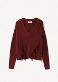 Marisa V-neck sweater with fringes ROSSO CHIANTI Woman image number 5