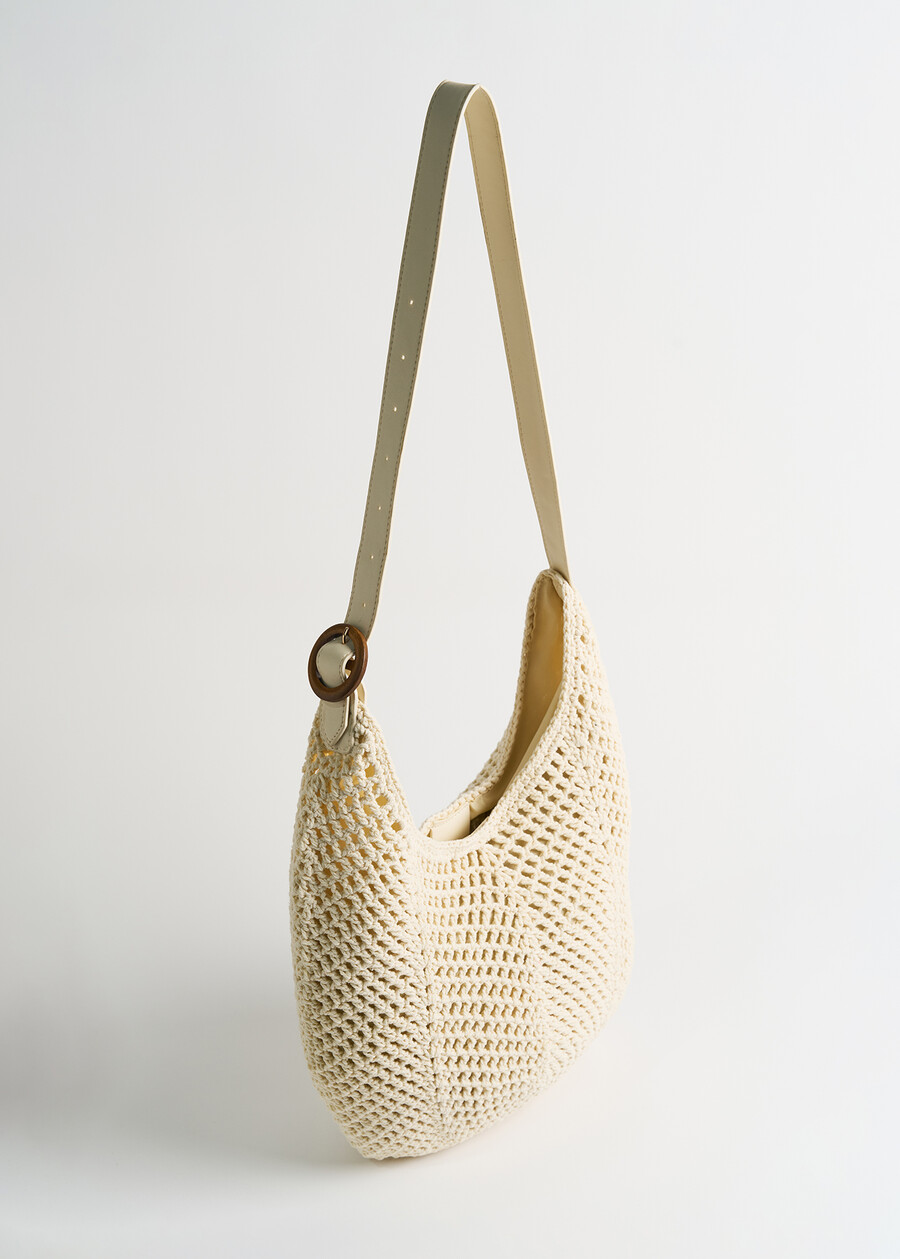 Blissy crochet bucket bag BEIGE LATTE Woman , image number 3