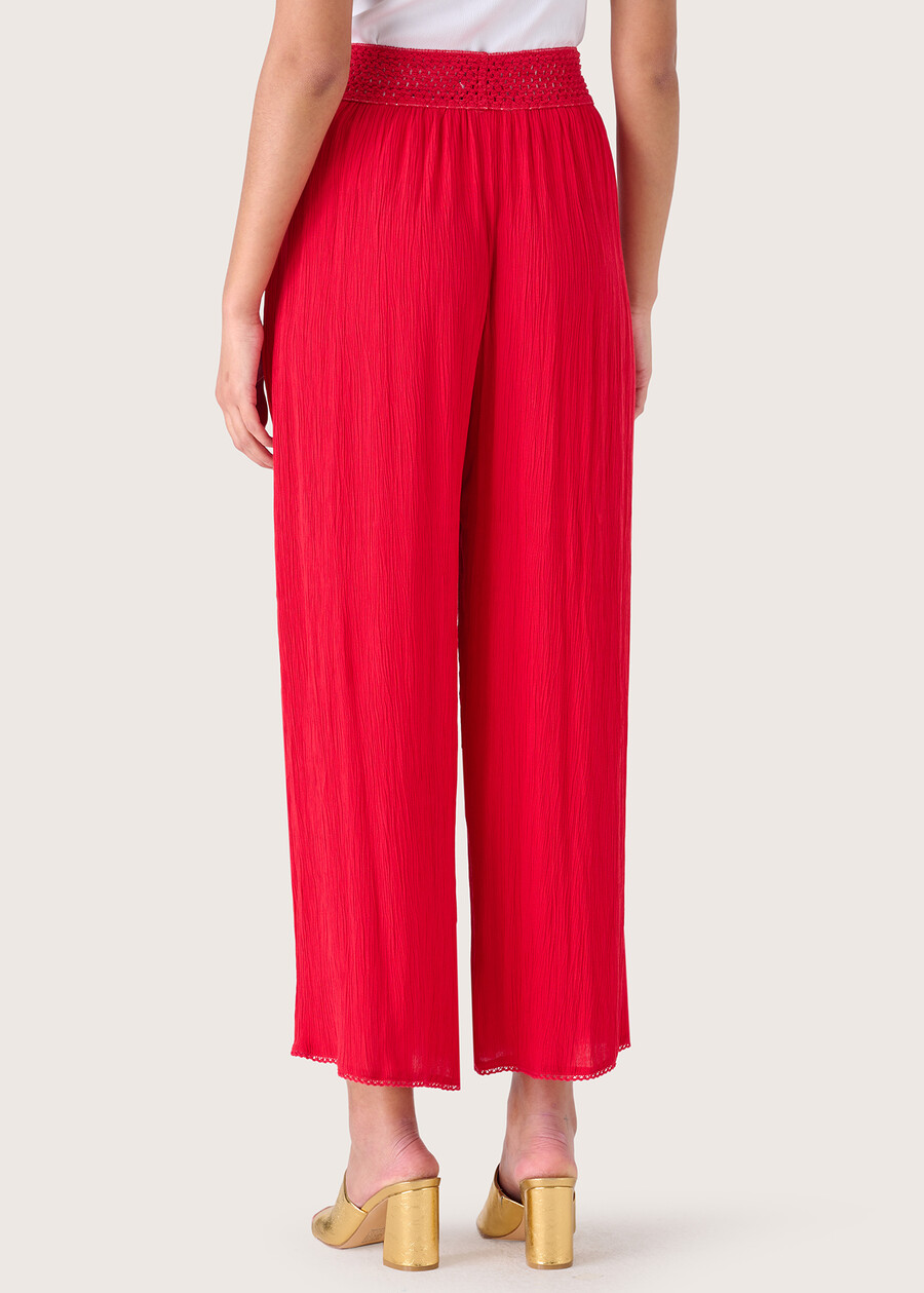 Pessy 100% rayon trousers ROSSO CARPETBLU ABISSO Woman , image number 4