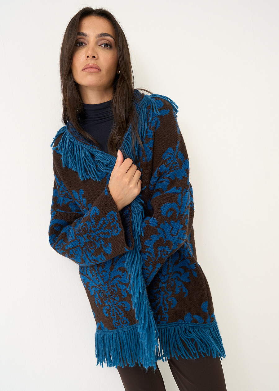 Micaela fringe jacquard cardigan MARRONENERO Woman , image number 2