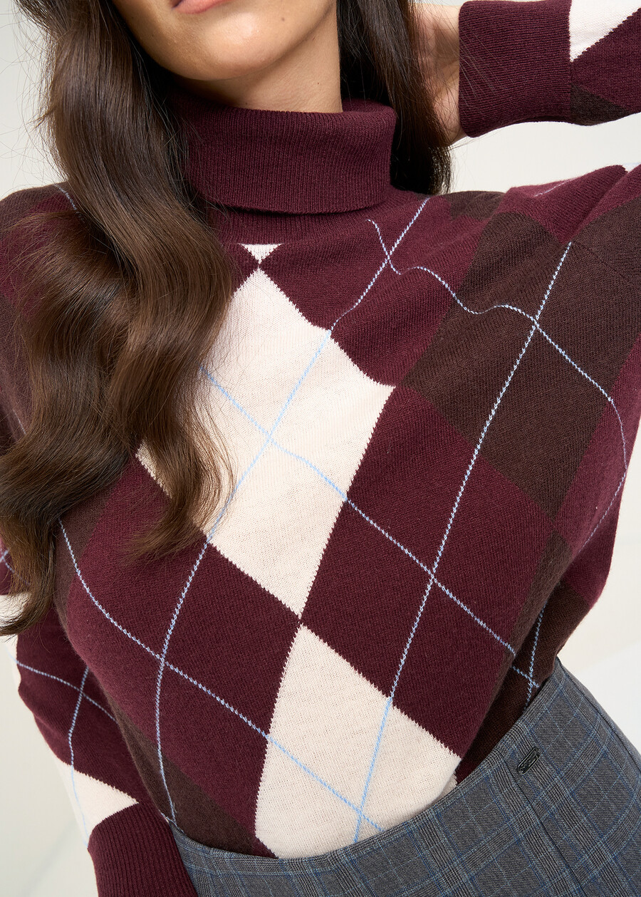 Minny Argyle pattern knit WNLAT Woman , image number 2
