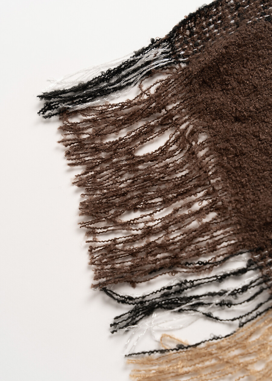 Sciarpa Sonya macro check bouclé MARRONE CAFFEROCHF Donna , immagine n. 3