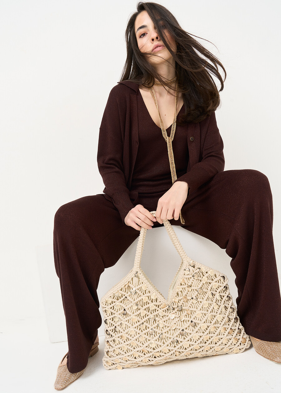 Borsa Bitty crochet e conchiglie BEIGE LIGHT BEIGE Donna , immagine n. 1