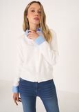 Crazy cardigan with shirt detail BLUBIANCO WHITE Woman image number 2