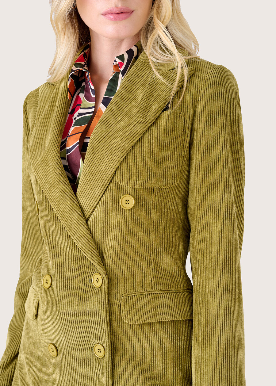 Geneva velvet double-breasted jacket VERDE GOLDEN Woman , image number 3
