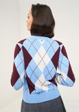 Cardigan Clod in lana argyle AZZURRO BREZZA Donna immagine n. 3