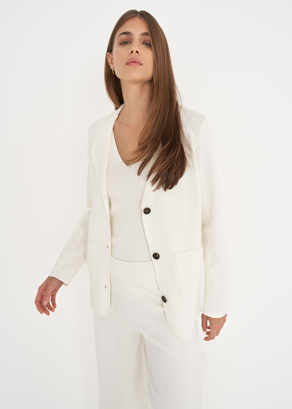 Cardigan Gianitoba modello blazer BIANCO BURRO Donna null