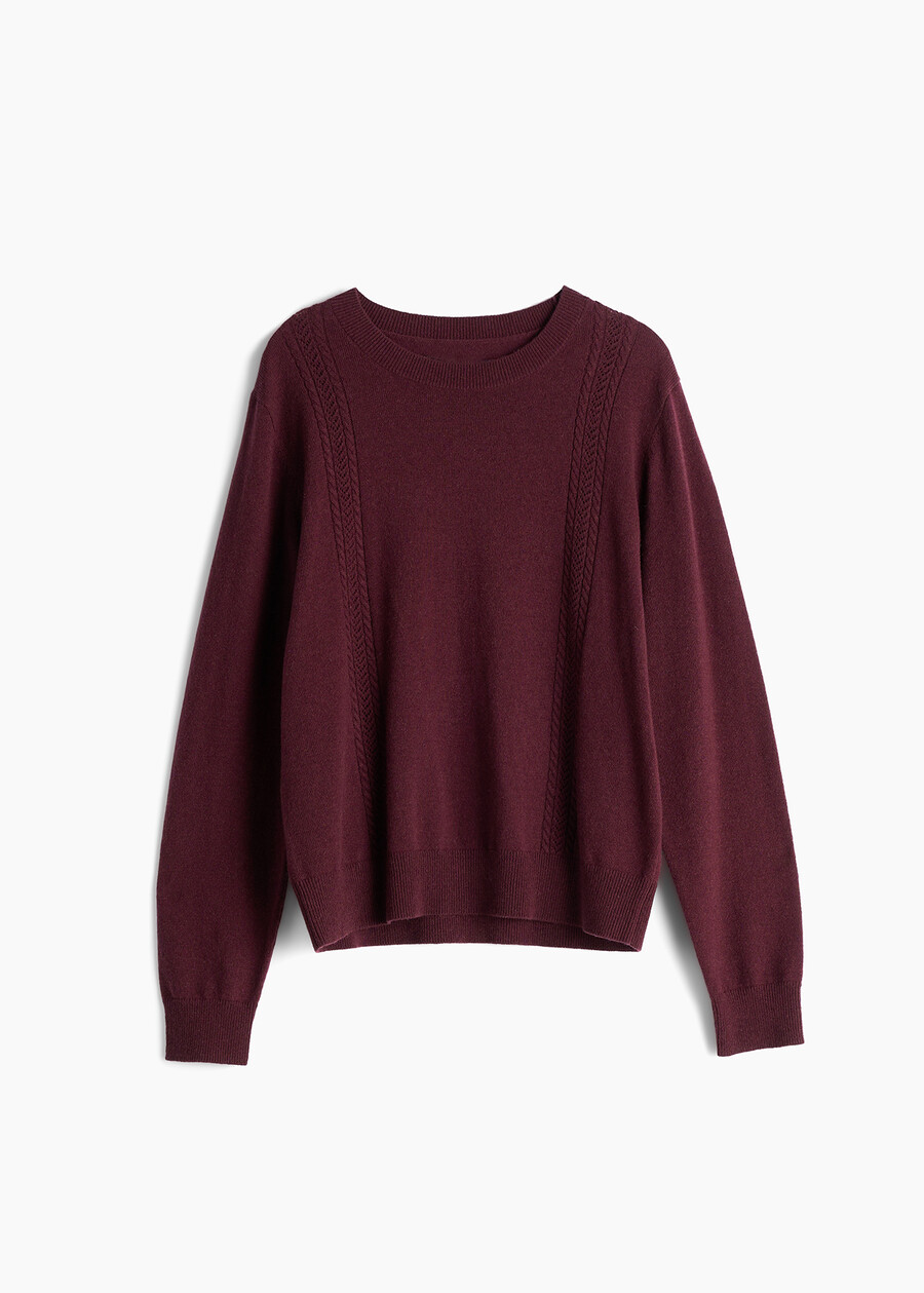 Maglia Marty treccia Laboratorio ROSSO BORDEAUXVERDE Donna , immagine n. 5