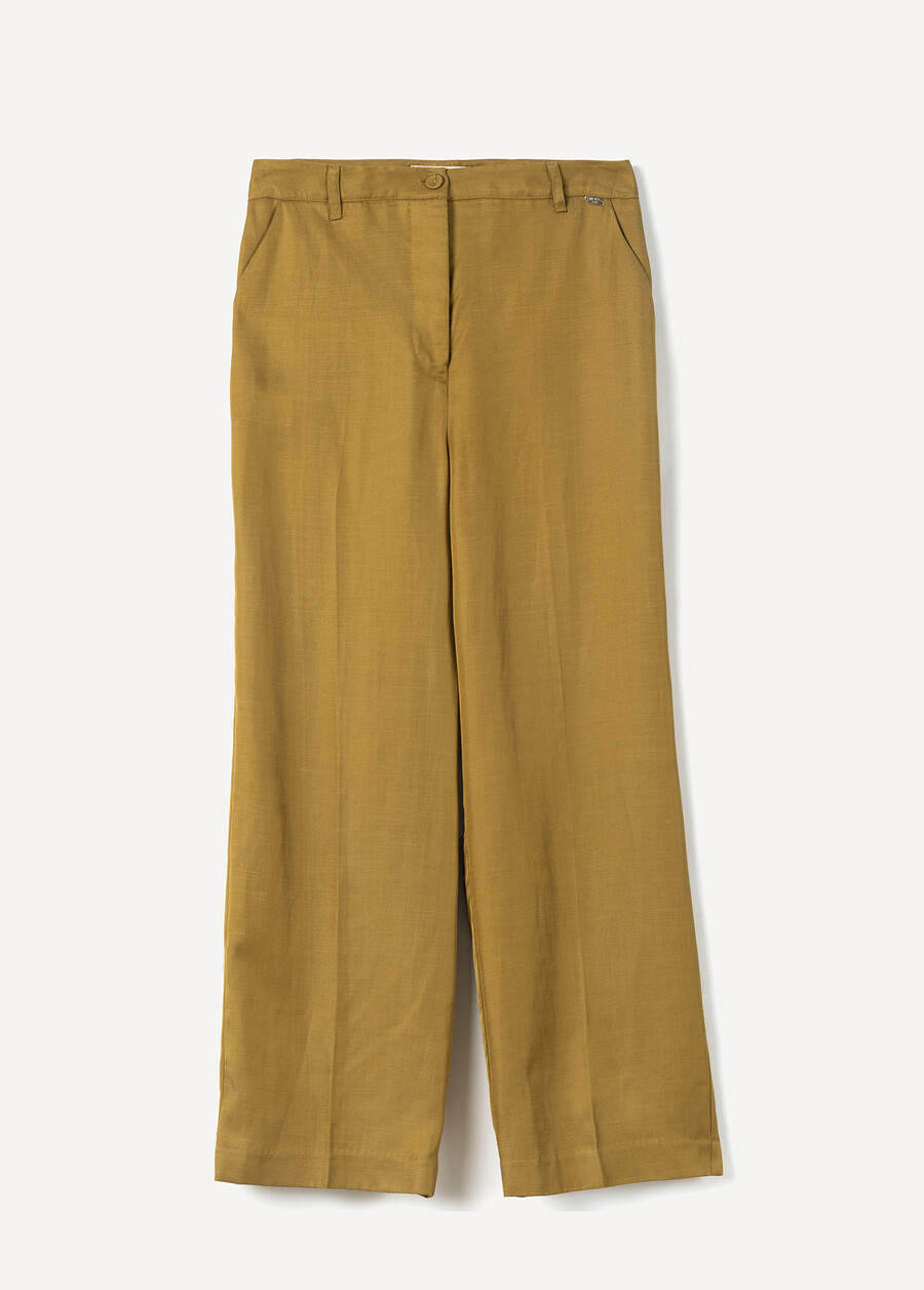 Pantaloni Paolo In Misto Lino VERDE OLIO Donna , immagine n. 7