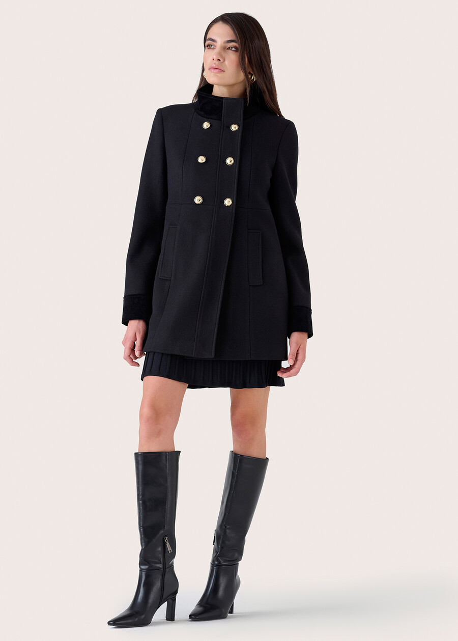 Elisir coat with collar NERO BLACKMARRONE JAVA Woman , image number 4