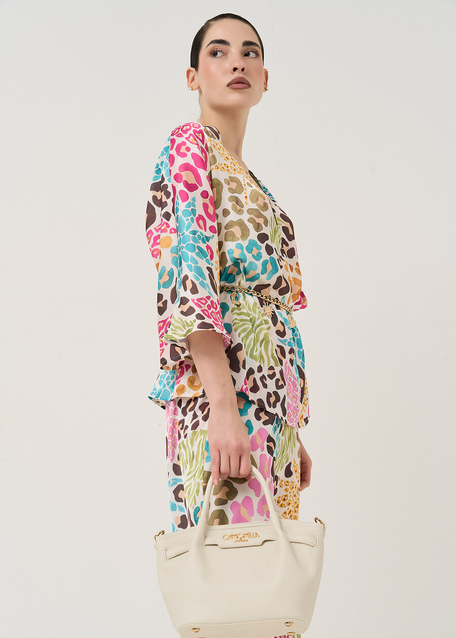 Beatrice Small deer print bag ROSABIANCO WHITE Woman , image number 1