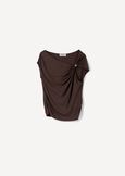 T-shirt Avon con collo asimmetrico MARRONE FANGO Donna immagine n. 5