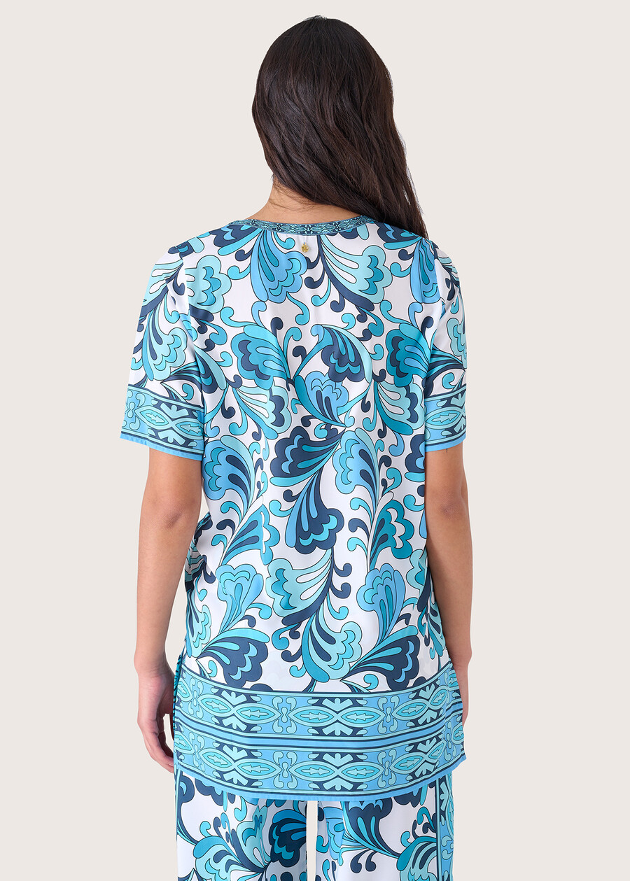 Kurta Claude in crepe BLUE TURCHESE Donna , immagine n. 3