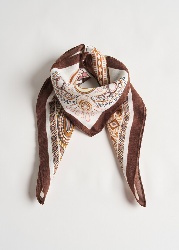 Simona printed pattern foulard BEIGE LATTE Woman null